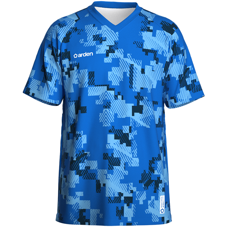 Maillot homme de volleyball personnalisé bleu à manches courtes
