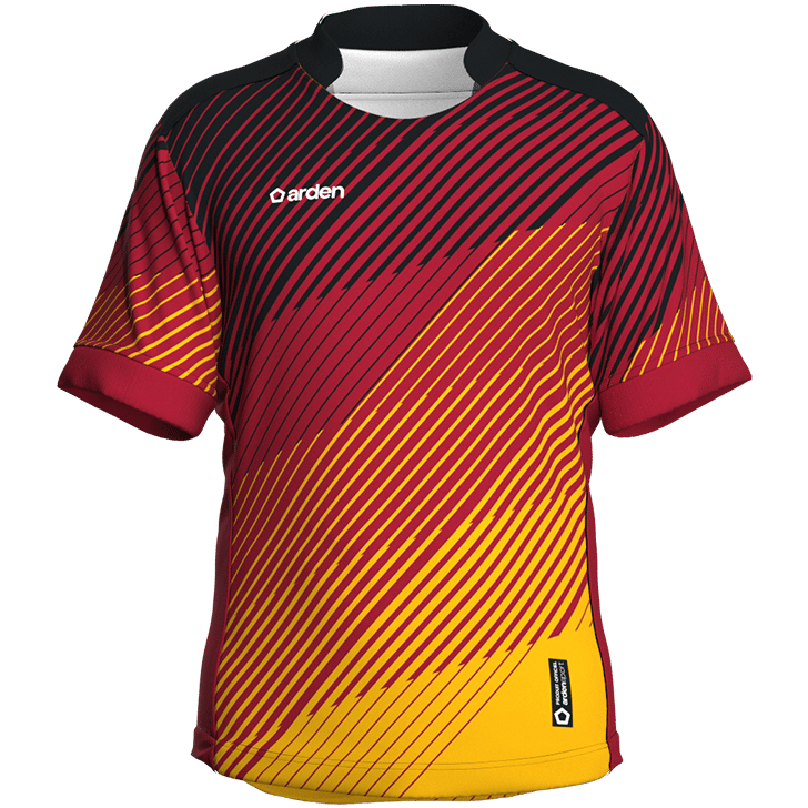 Maillot de rugby Pro personnalisé rouge à manches courtes