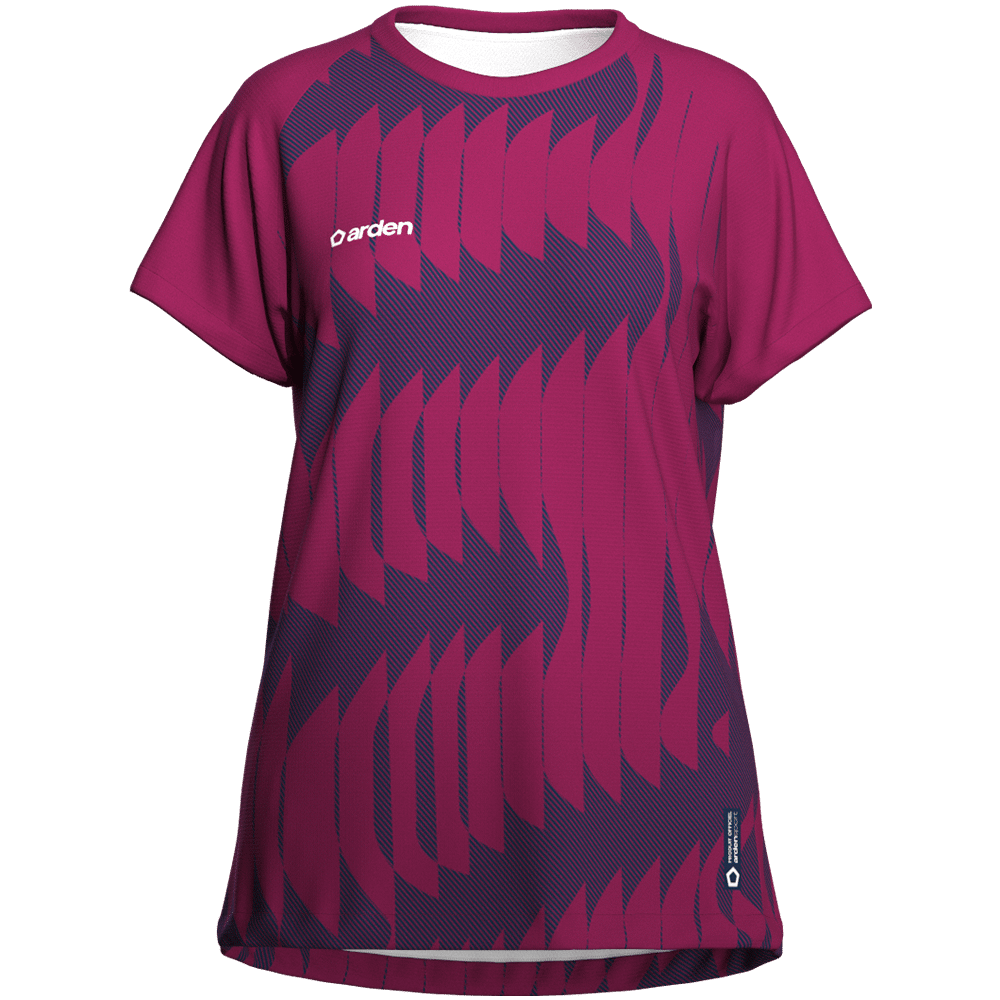 Maillot femme de rugby personnalisé rose à manches courtes