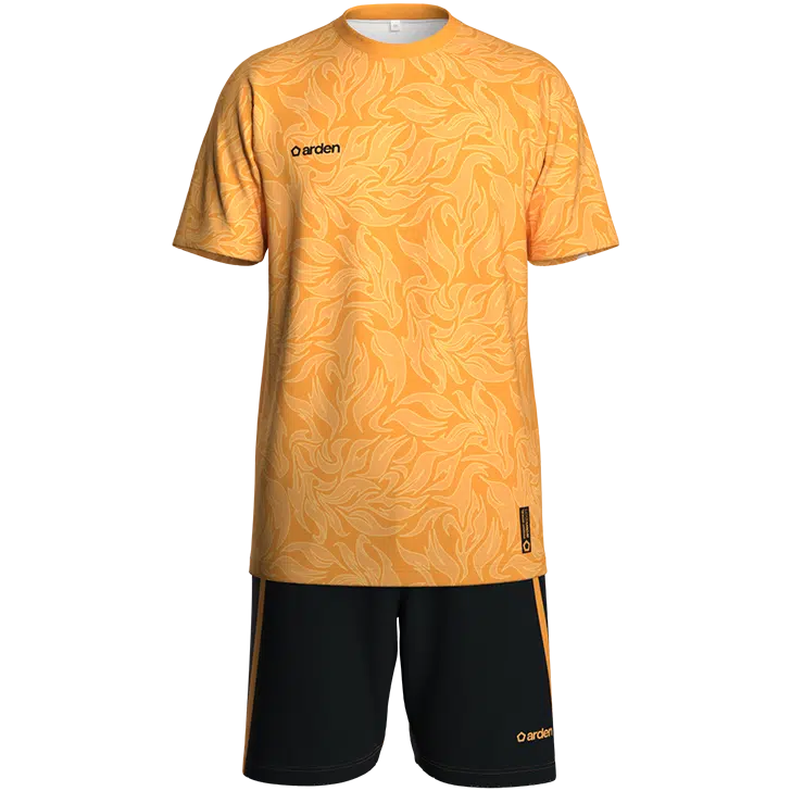 Ensemble de handball personnalisé Épopée avec maillot orange et short noir