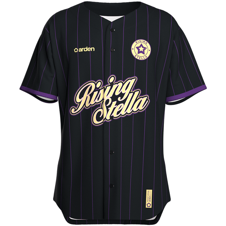Maillot de baseball personnalisé Épopée noir et violet à rayures