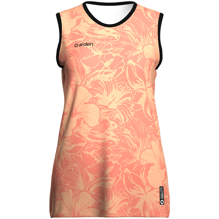 Maillot femme de basket-ball personnalisé corail à motif floral