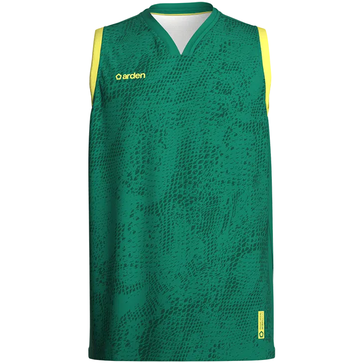 Maillot de basket-ball homme personnalisé vert et jaune