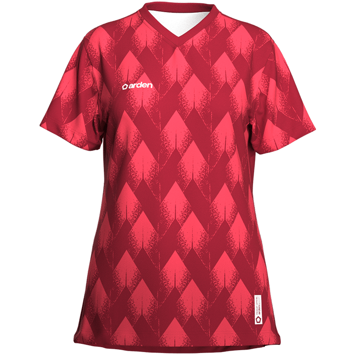 Maillot de volleyball personnalisé femme manches courtes rouge