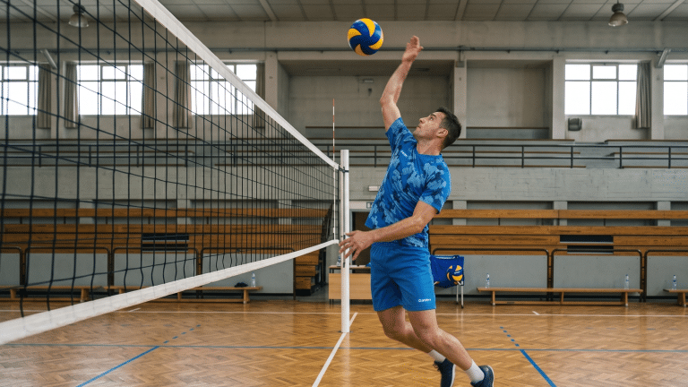 Joueur portant un maillot de volleyball personnalisé ArdenSport